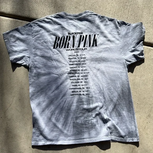 BlackPink - Born Pink World Tour - Gray Tie-Dye T-Shirt Size L - Picture 6 of 8